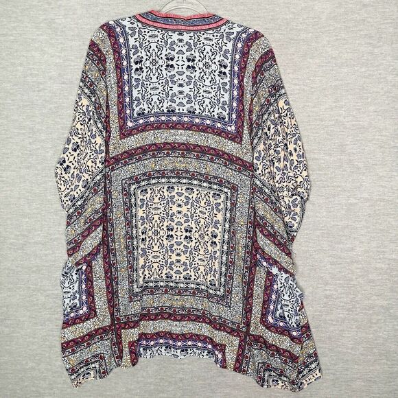 Knox Rose Kimono Womens M/L Floral Patchwork Boho Open Cardigan Duster Lagenlook - Picture 6 of 6